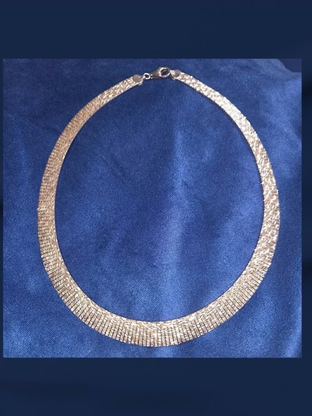 Omega Diamond Cut Sterling Silver Necklace - 925 Italy ATI